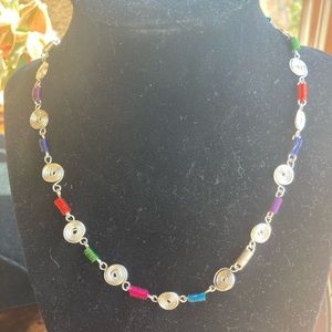 Coiled rainbow necklace
